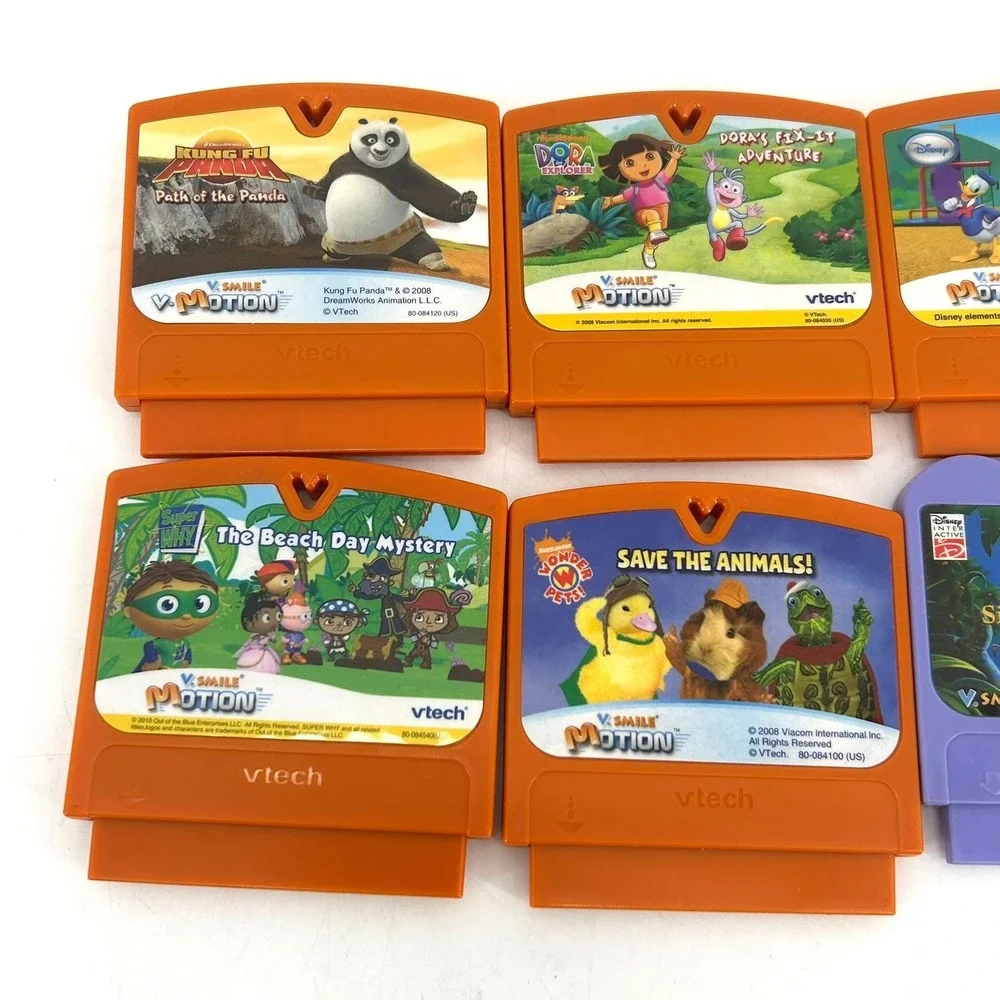 Vtech V.Smile & V.Motion Game Cartridge Lot of 8 Disney Mickey Lion King Dora